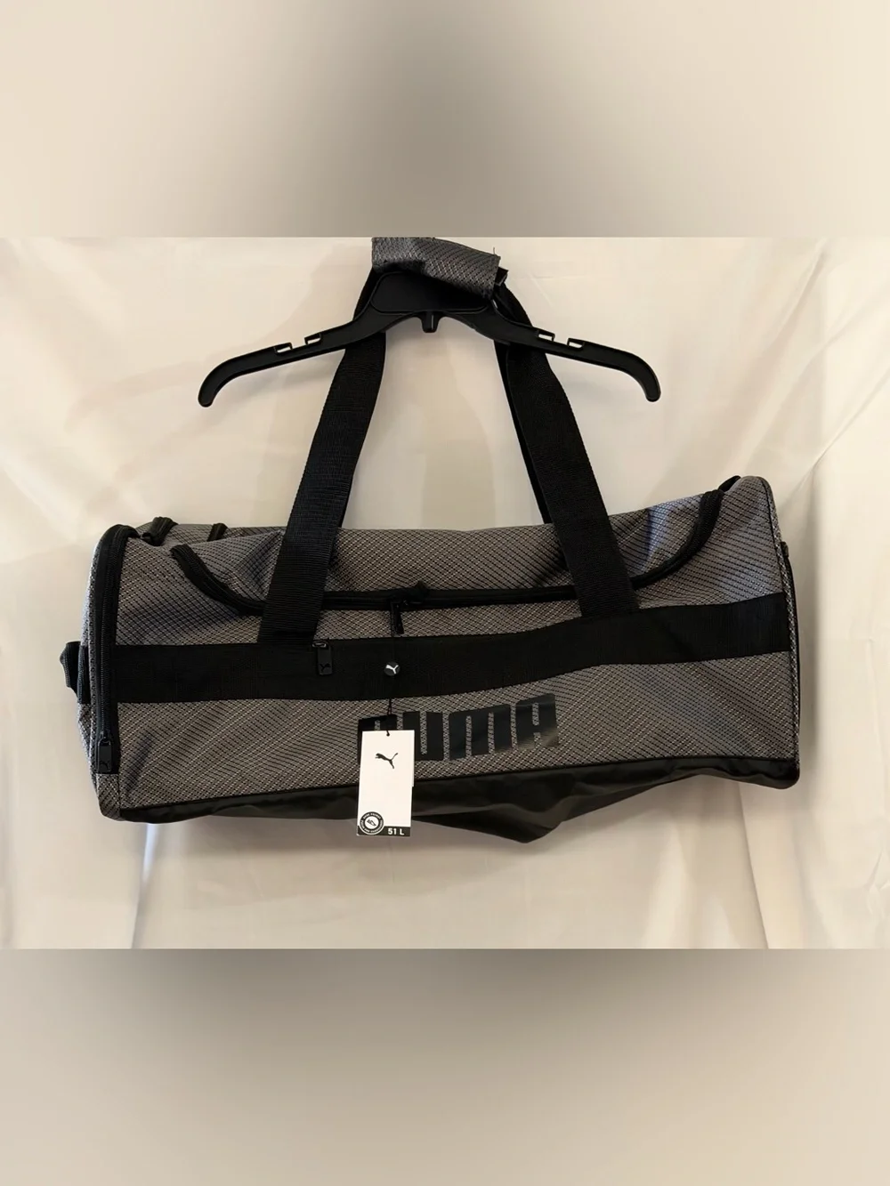 Puma Gray and Black Sport Duffel Bag